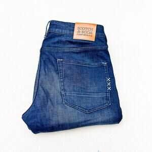 Scotch & Soda Men's Straight Jeans - Dark Blue